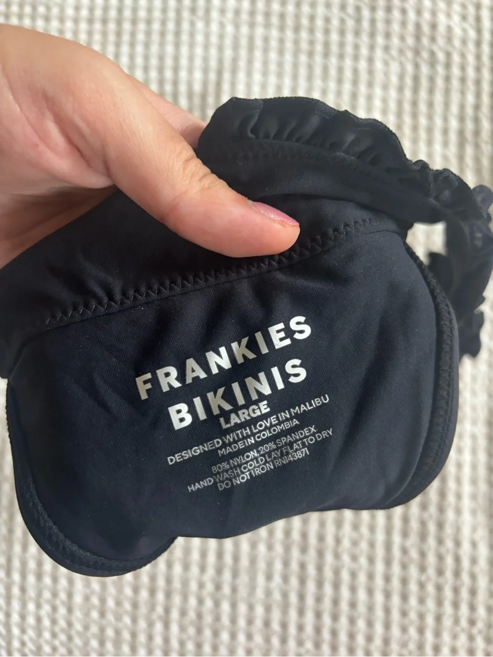 NWT Frankie’s Bikinis Sofia Micro Bikini Bottom Size L NWT